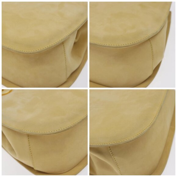 Salvatore Ferragamo Gancini Hand Bag Suede Beige Gold - Picture 16 of 16